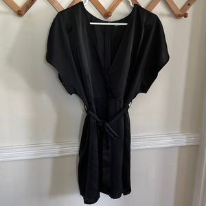 Nasty Girl Black satin dress with side leg slit *ONLY WORN ONCE*